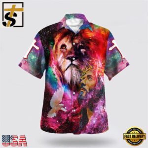 Jesus Christ Lion Of Judah Hawaiian Shirts For Men, God Summer Aloha Shirt