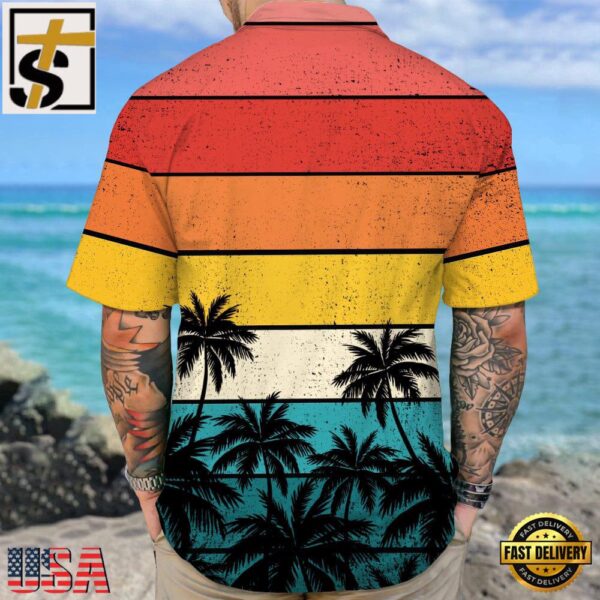 Retro Sunset Hawaiian Shirt, Custom Face Hawaiian Shirts, Pets Lover Aloha Shirt
